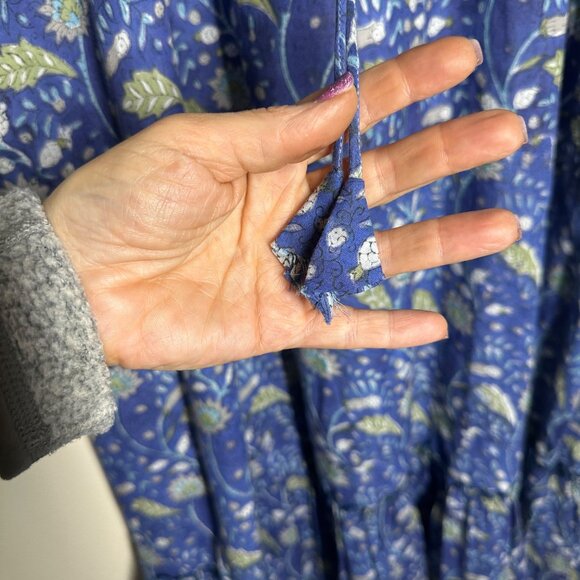 Mod's Mahal Floral Split Neck Midi Dress Womens Size S Pockets Block Print Boho - Picture 4 of 11